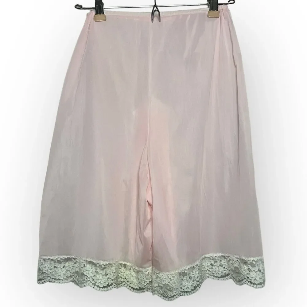 Olga Vintage 60s Pink & White 100% Nylon Slim Panti-Slip Tap Pants Bloomers Sz S - Picture 2 of 11